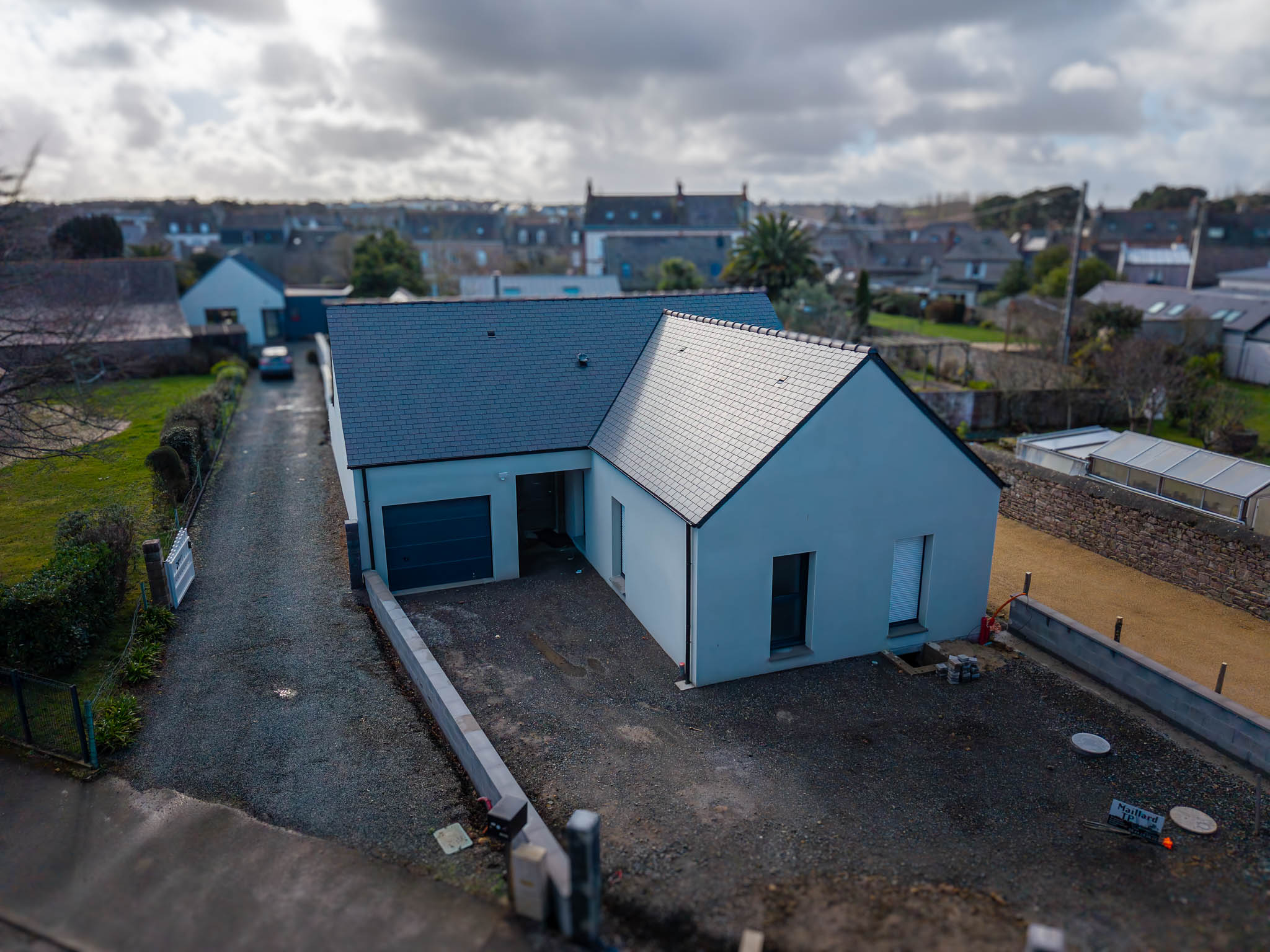 Façade d'une maison de plain-pied neuve à Paimpol
